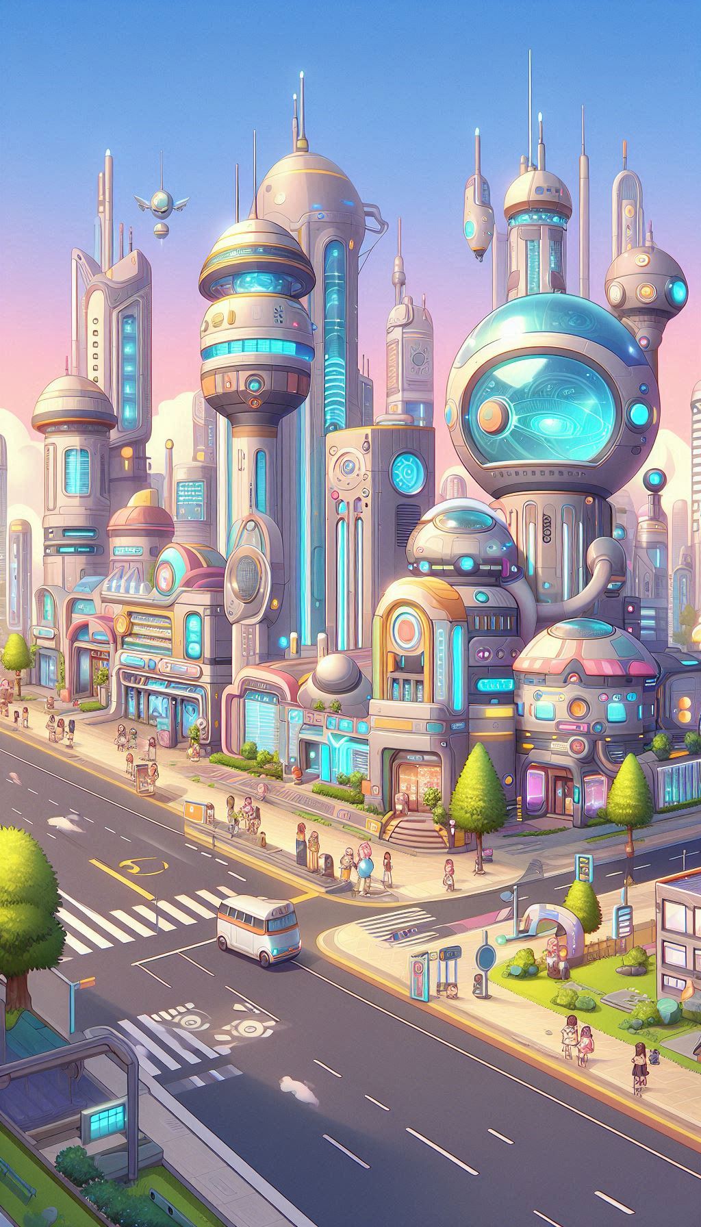 futurist practic city from MS Designer